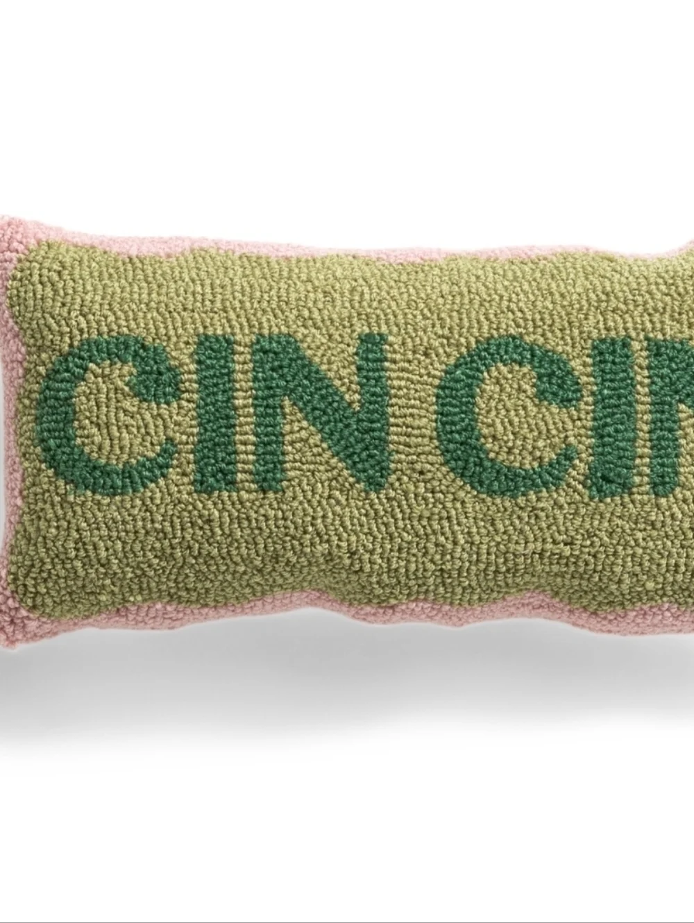 💚▪️Peking Handicraft▪️Green Multi Cin Cin   Hooked Accent Pillow